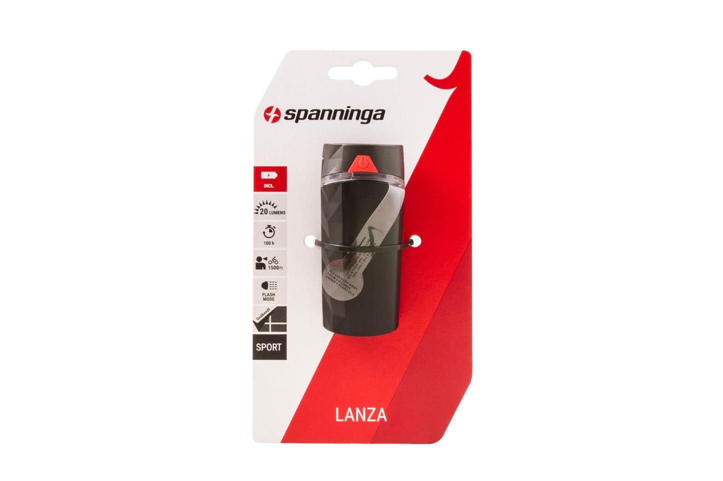 Spanninga Headlight Lanza Battery 20 Lumen
