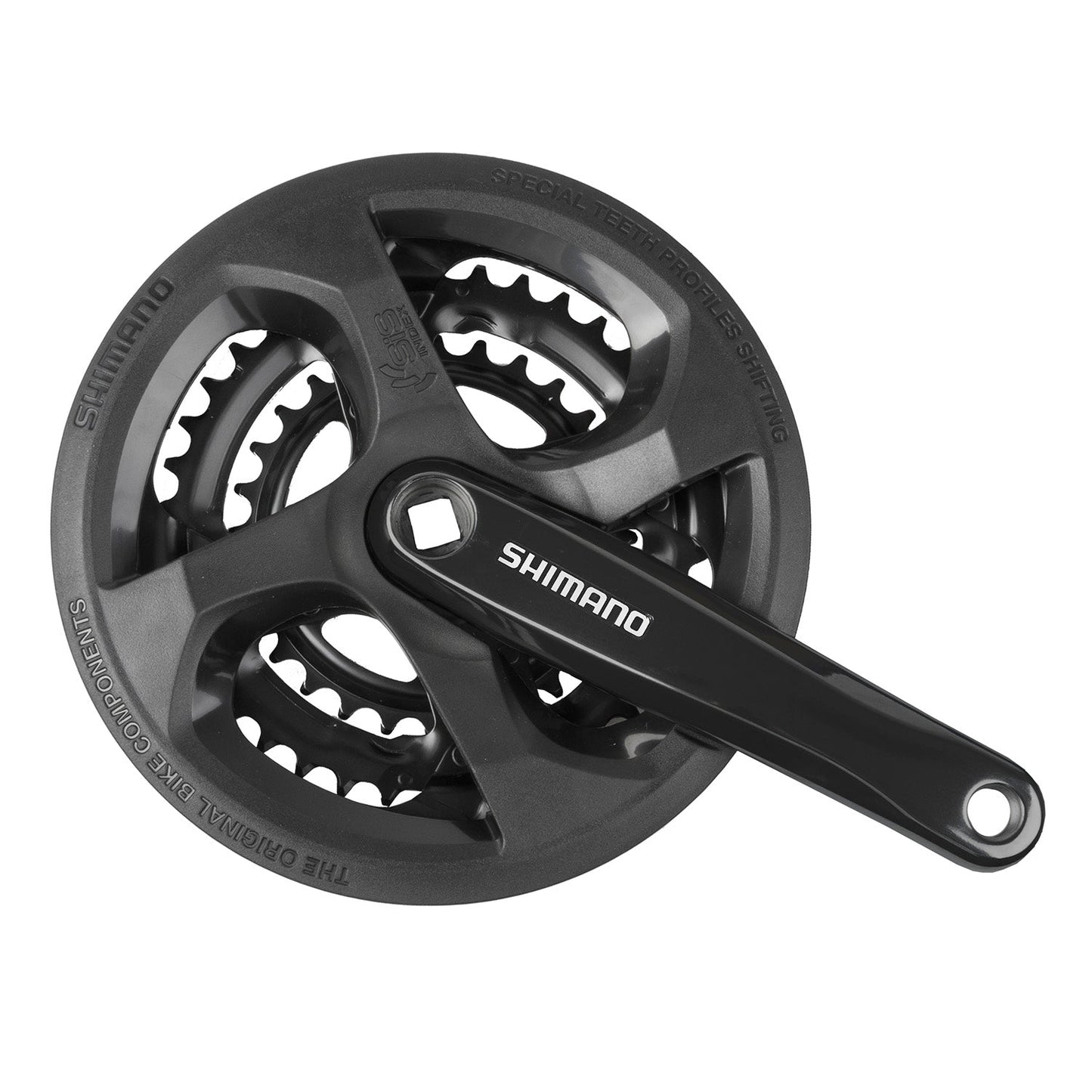 Cuscinetto in ottone Shimano FC-TY301 Tourney pacco pignoni 6 7 8 vel. 170mm. 48 38 28 nero (-6 mm di profondità)
