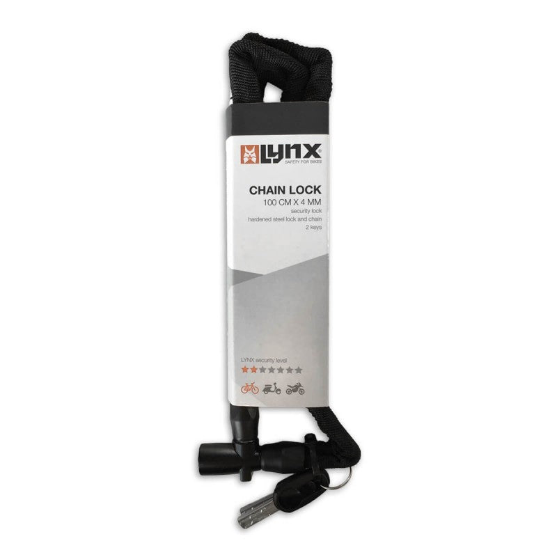 Lynx Cadena Lock 100 cm de acero endurecido negro