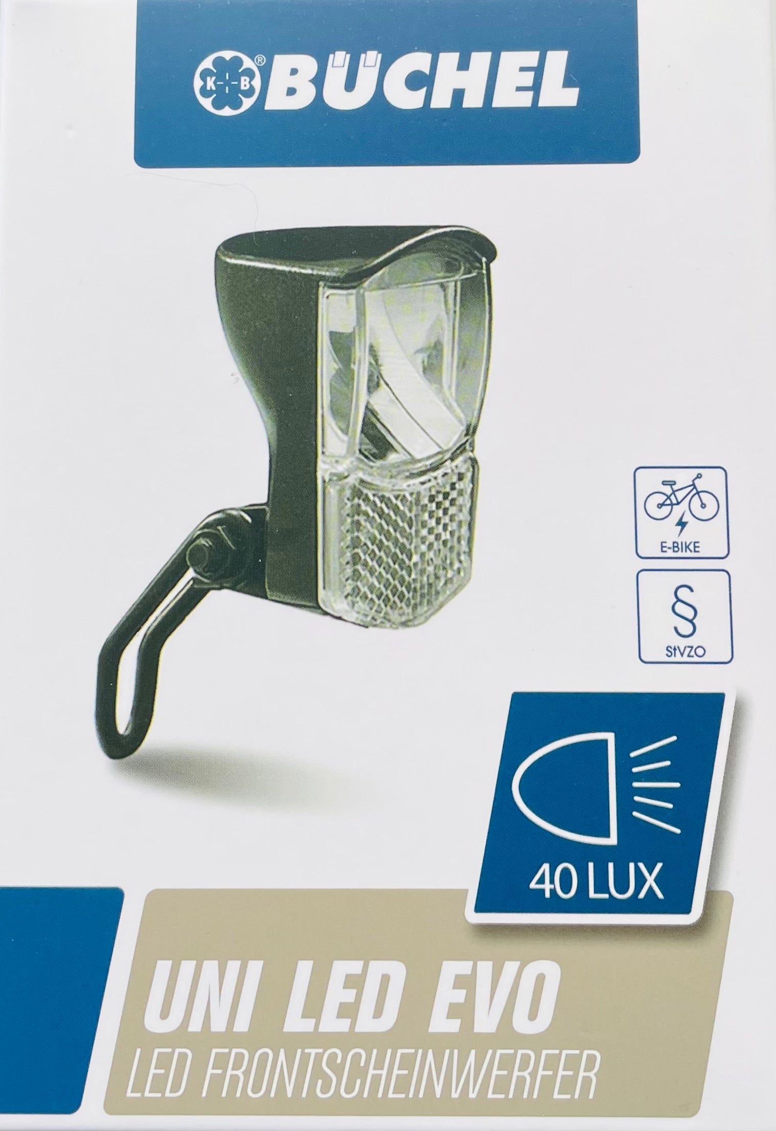 Buchel Headlight Büchel Uni Led Evo E-Bike | 40 Lux | 6-48V | STVZO