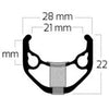 Ryde b.v. velg 27.5' - 14 584 zac421 aluminium cnc zwart db 36 gts.