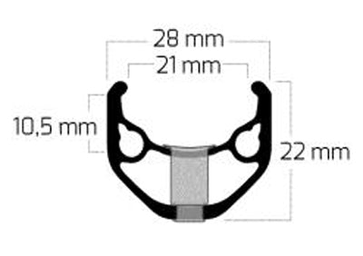 Ryde b.v. cerchio 27,5' - 14 584 zac421 alluminio cnc nero db 36 gts.