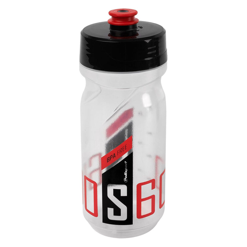 Polisport Bidon con tappo a vite S600 600 ml di rosso nero trasparente