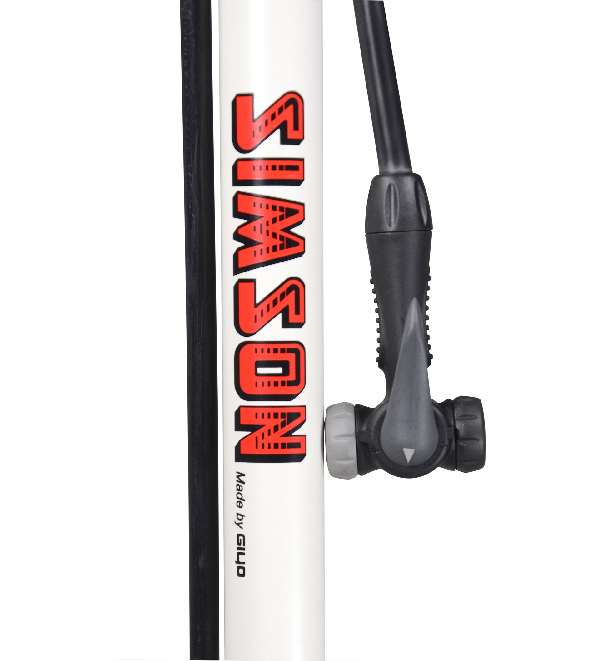 fietspomp met manometer staal 61 cm wit (020601)