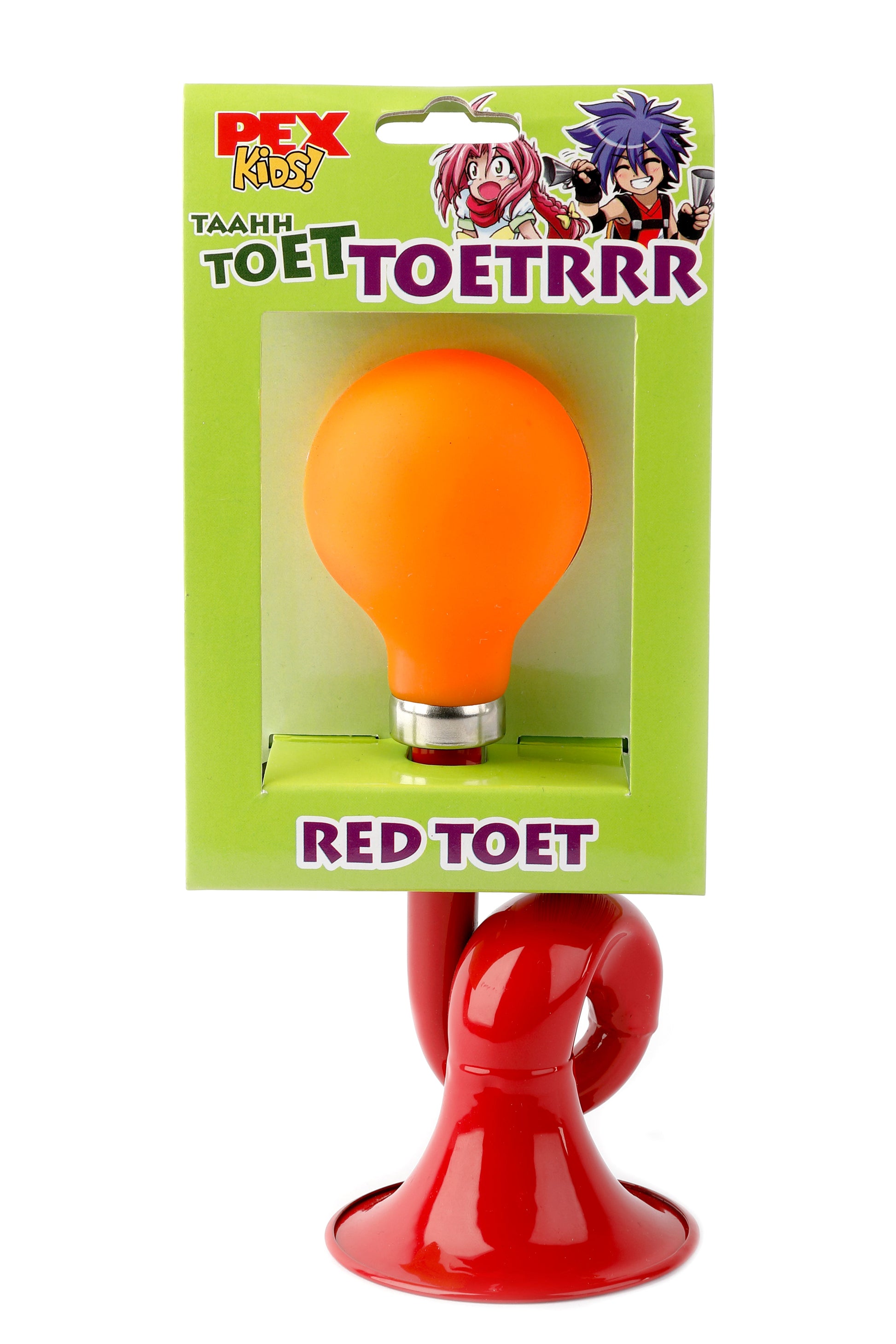 Buzaglo pexkids bocina roja bola acero naranja