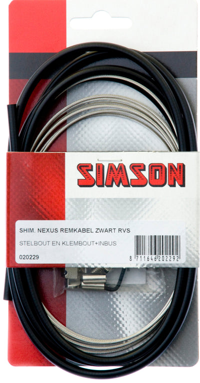 remkabel set Nexus rollerbrake 1600 2250 mm zwart zilver