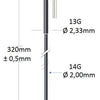 ALPINA SPAAK NERO ACCIAIO ISTLESSE 13G 320mm Ø2,00 mm per la macchina a raggio P 100