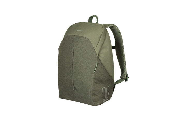 Basil B -Nordlicht - Mochila de bicicleta moderna para bicicletas eléctricas - 18L - Verde - Unisex - con iluminación LED