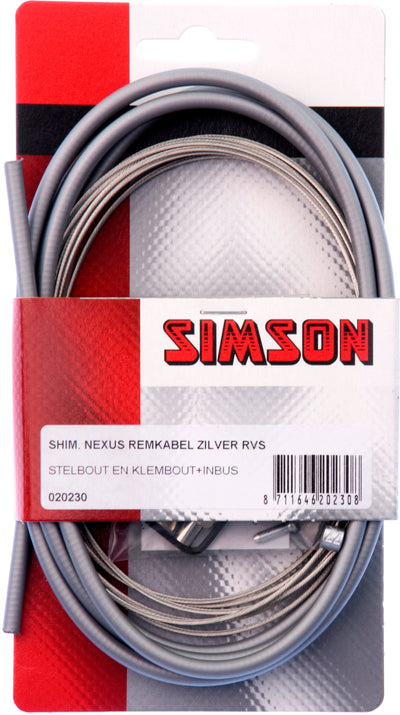 Conjunto de cable de freno Nexus RollerBrake 2250 1700 mm de plata gris