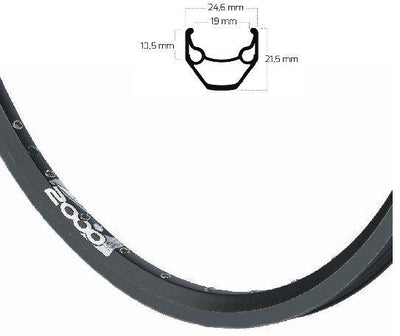 Ryde b.v. cerchio 28' - 14 zac2000 28'-622 disco completamente nero (monoboccola)