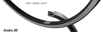 Ryde b.v. cerchio 28'-14 andra30 28'-622 disco alluminio nero