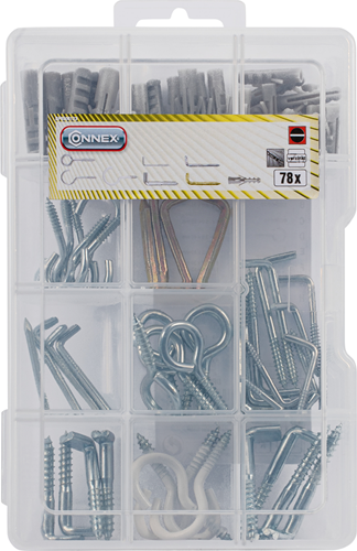Assortimento Connex tassello con gancio a vite 78 pz - dp8500123