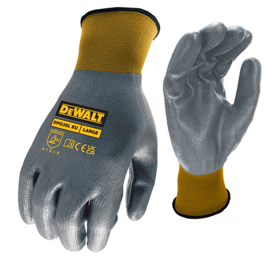 Guante de nitrilo Dewalt 15ga | nailon negro | talla l - dpg35leu
