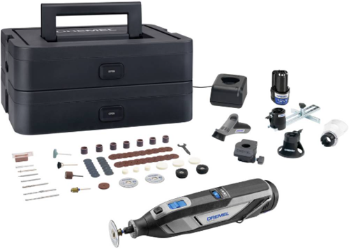 Dremel 8240-5 65 set multiutensile a batteria platino 12 V | incl. 2 batterie da 2 Ah + caricabatterie | nel caso - f0138240jp