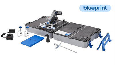 Dremel blueprint 12v compact saw cs12jm | 12v portable saw station | sawing station + case + 1 x 12v 2.0 ah battery + fast charger - f013cs12jm