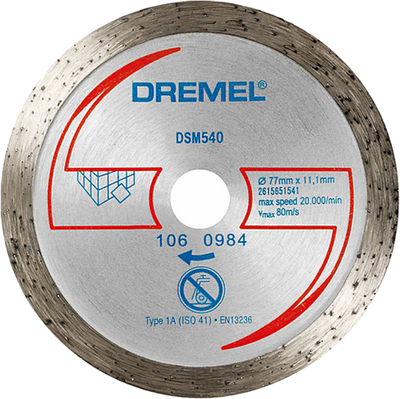 Dremel dsm540 2615s540jb disco da taglio diamantato 77 mm 1 pezzo(i) piastrelle, mattoni, marmo, porcellana, ceramica