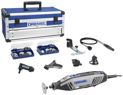 Multiherramienta Dremel 4250js | modelo 4250-6 128 edición platino | incluido 128 accesorios + ez speedclic + mango de detalle + cortador de líneas y círculos - f0134250js