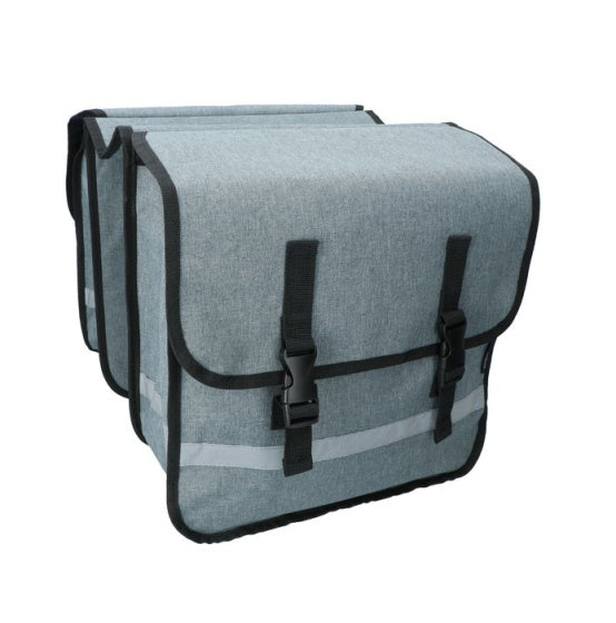 Bolsa de bicicleta doble Dresco 36 litros de gris a prueba de chapotillas