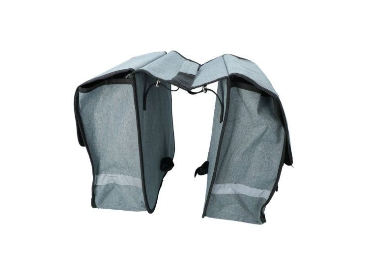 Bolsa de bicicleta doble Dresco 36 litros de gris a prueba de chapotillas