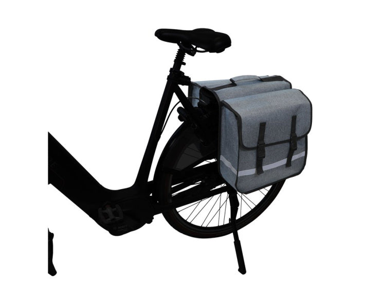 Bolsa de bicicleta doble Dresco 36 litros de gris a prueba de chapotillas