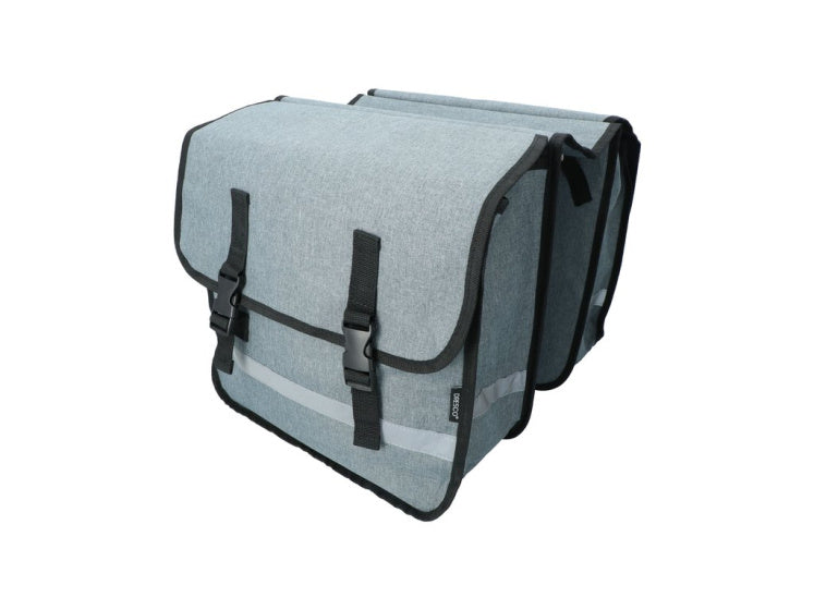 Bolsa de bicicleta doble Dresco 36 litros de gris a prueba de chapotillas