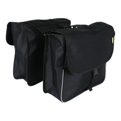 Comprador básico de Dresco Bolsa de bicicleta doble de 32 litros de nylon negro