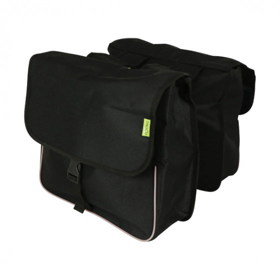 Borsa per biciclette a doppia bicicletta Dresco Basic Shopper Black in nylon da 32 litri