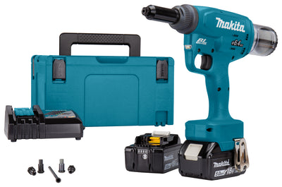 Makita drv250rtj | pinza per rivetti ciechi a batteria |18v | 5.0ah | ioni di litio | mbox