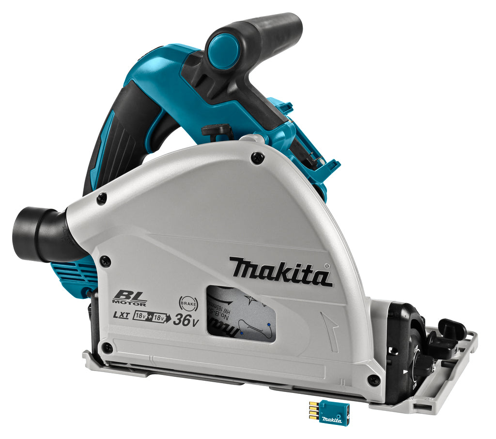 Sega circolare a immersione Makita a batteria 165mm 2x18v aws nuda