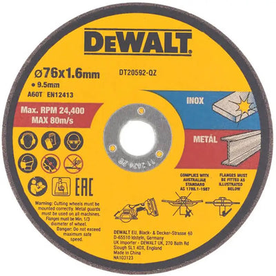 Accesorios Dewalt disco de corte dt20592-qz | metales | 76 x 1,0 x 22,23 mm | 3 piezas - dt20592-qz