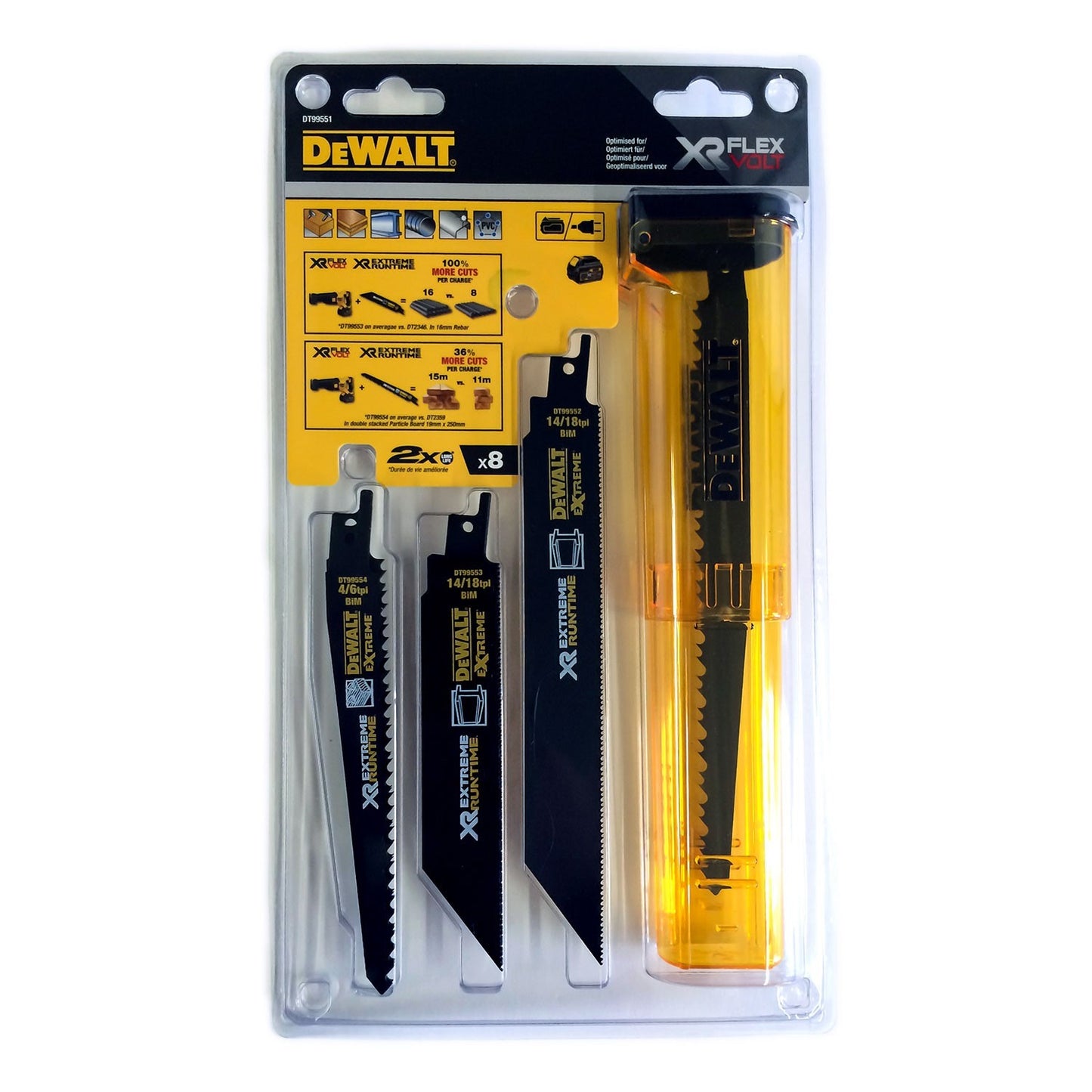 Dewalt accessoires dt99551-qz 8-delige set reciprozaagbladen - dt99551-qz