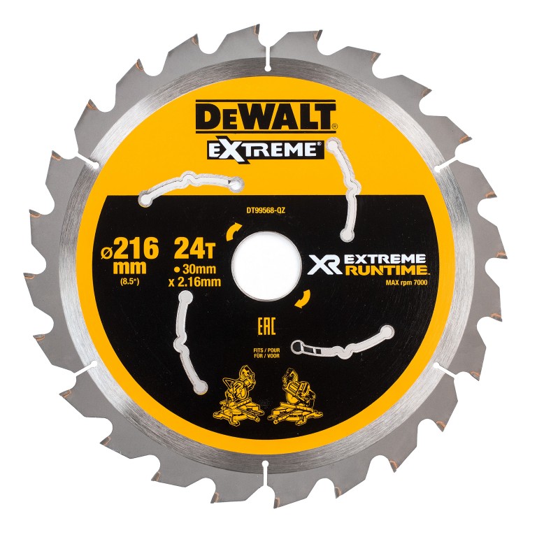 Accesorios Dewalt dt99568 xr hoja de sierra circular 216x30mm 24 dientes - dt99568-qz
