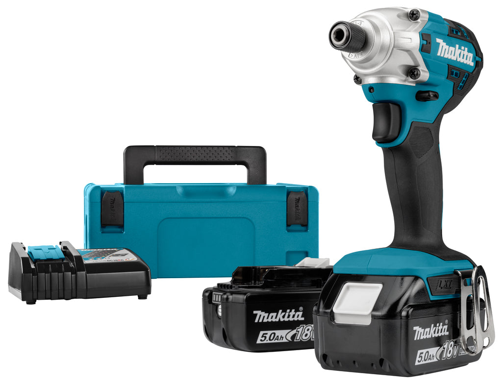 Avvitatore a percussione Makita dtd156rtj 18v | incluse batterie 2x5.0ah, caricabatterie rapido, mbox