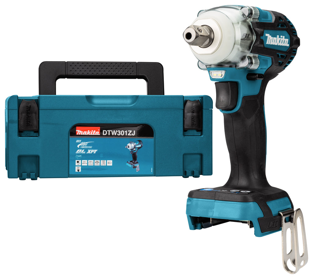 Avvitatore ad impulsi Makita dtw301zj 1 2 330nm 18 volt con perno di bloccaggio a molla | senza batterie e caricabatterie in m-box - dtw301zj