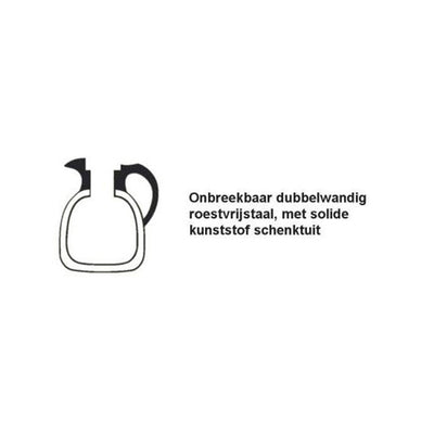 Brocca termica Cater-profi in acciaio inox con tappo a vite nero 1l