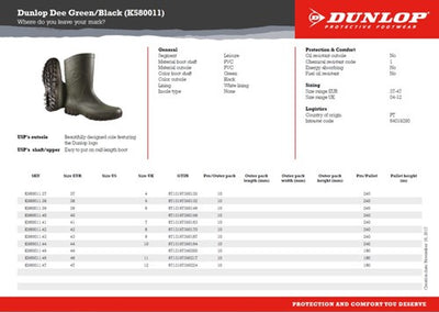 Dunlop k580011 stivaletto in pvc dee vitello verde | verde | misura 38 - 15.032.062.38