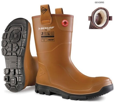 Bota de trabajo Dunlop lj2hr48fl | equipo | forrado | marrón | talla 45 8713197053408