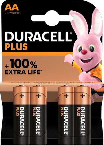 Duracell Battery Plus Potencia MN1500 LR6 AA por 4 en el mapa
