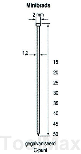Mini fermagli Dutack da 1,2 mm | 15 mm | 5000 pezzi - 5134028