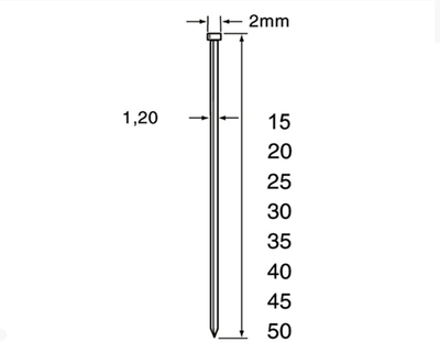 Mini clavitos Dutack de 1,2 mm | 45 mm | 5000 piezas - 5134034