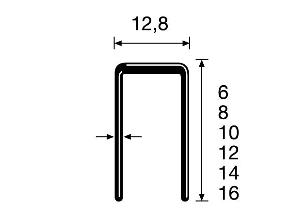 Graffette Dutack da 14 mm | 12,8 mm | 10.000 pezzi - 5088021