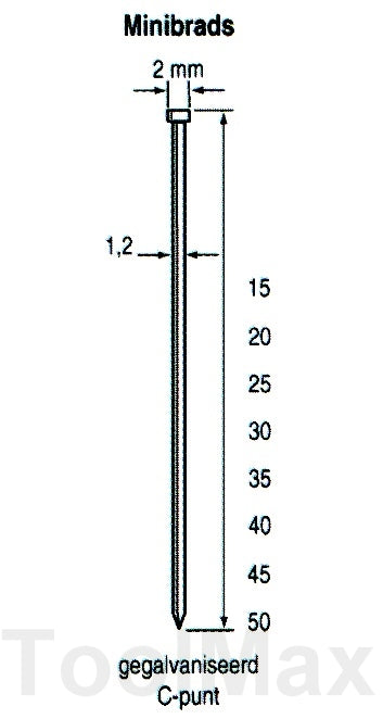 Mini fermagli Dutack da 1,2 mm | 20 mm | 5000 pezzi - 5134029