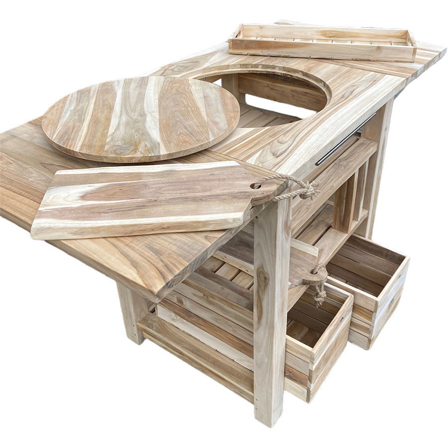 Dutch barbecuetafel teak 129,5x59,5x80cm