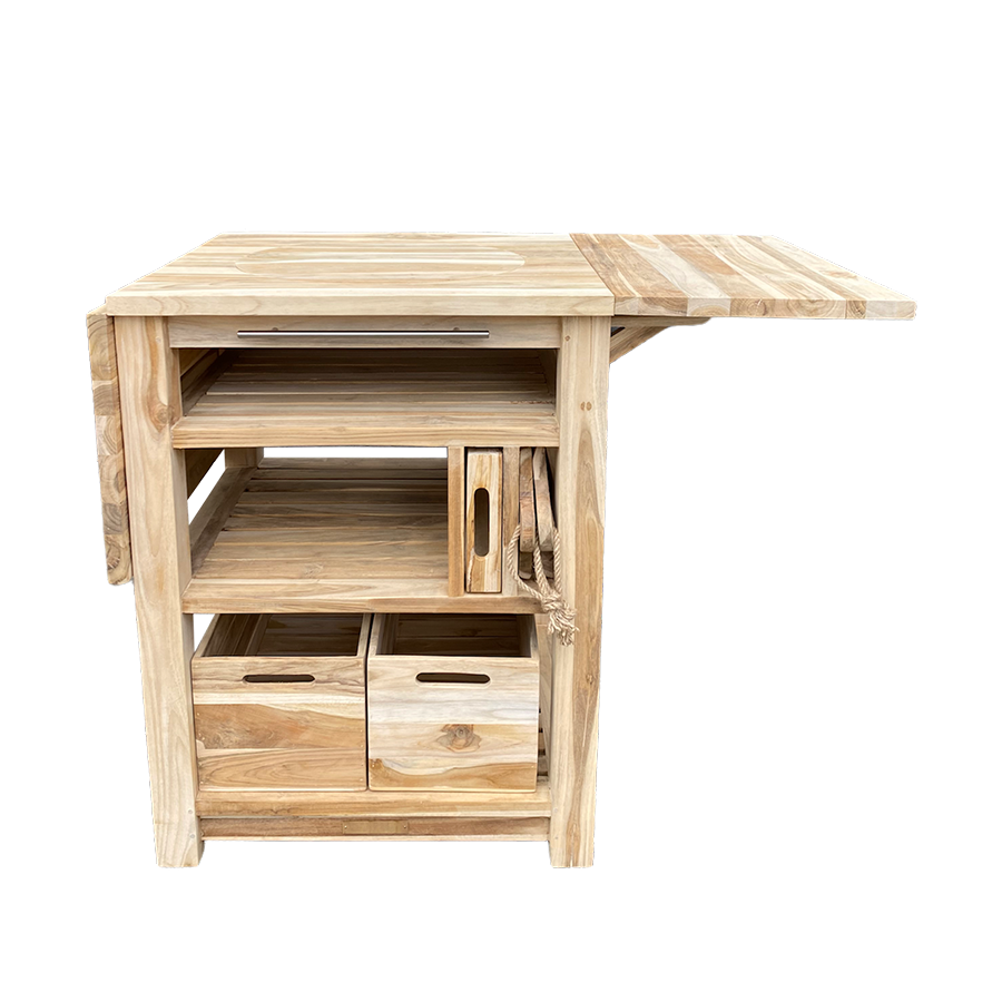 Dutch barbecuetafel teak 129,5x59,5x80cm