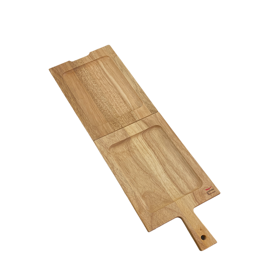 Piatto da portata olandese ribaltabile in teak 20x39x4 cm