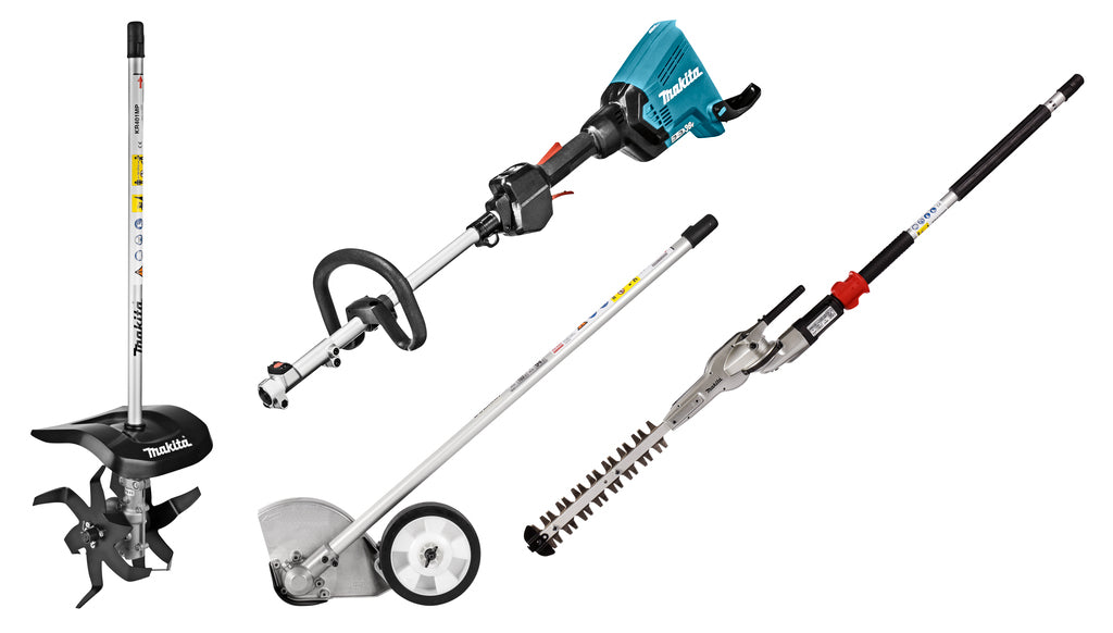 Makita dux60zx14 | Sistema combinado 2x18 v + accesorio cultivador, podadora de arbustos y bordeadora | sin cargador de bateria