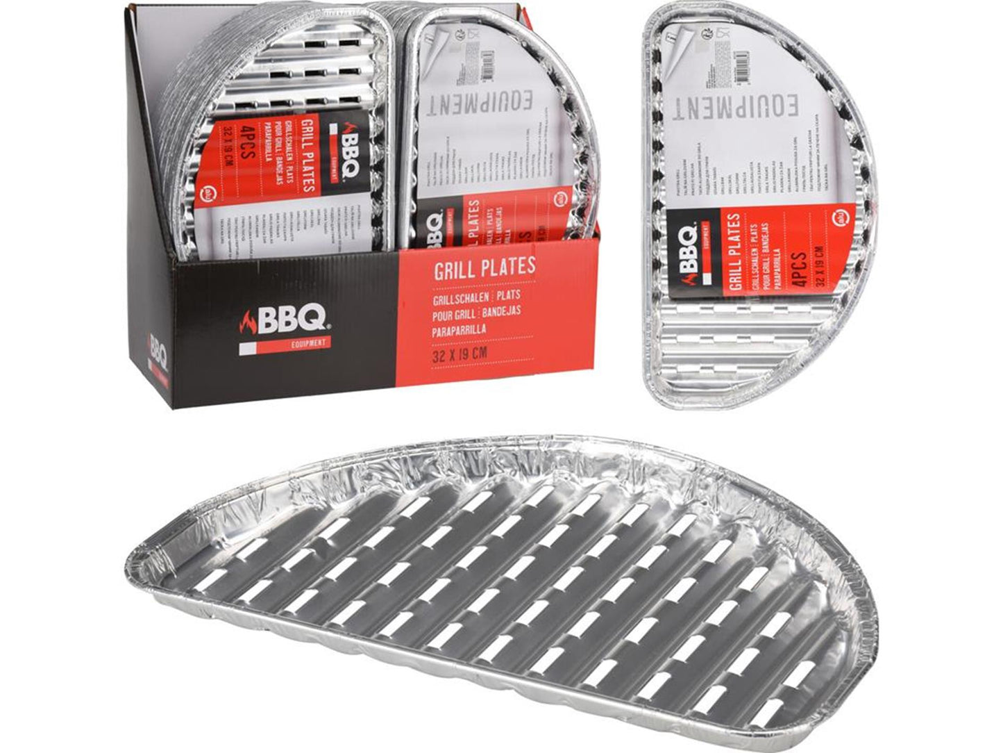 Bbq grillschaal halfrond set a 4 stuks