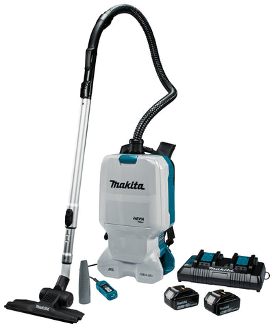 Makita dvc660pt2 Aspirapolvere a zaino 2x18 v per la pulizia, batteria da 5,0 ah (2 pz), caricatore rapido duo, in scatola - dvc660pt2