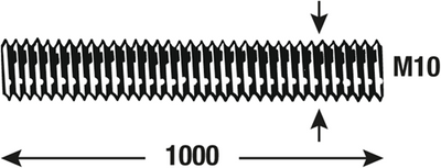 Connex threaded rod m10 1m vz - dy250704