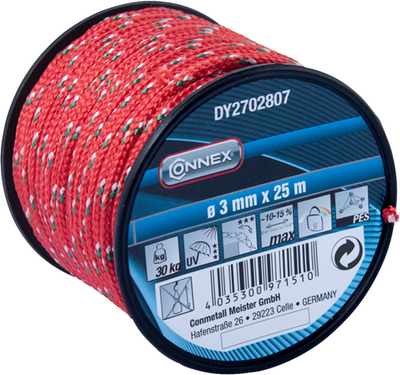 Connex pes touw rood 3mmx25m - dy2702807